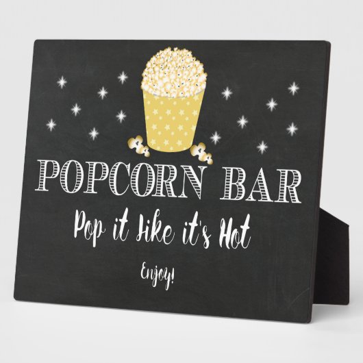 Popcorn Bar Tafel Easel Fotoplaat (Zijkant)
