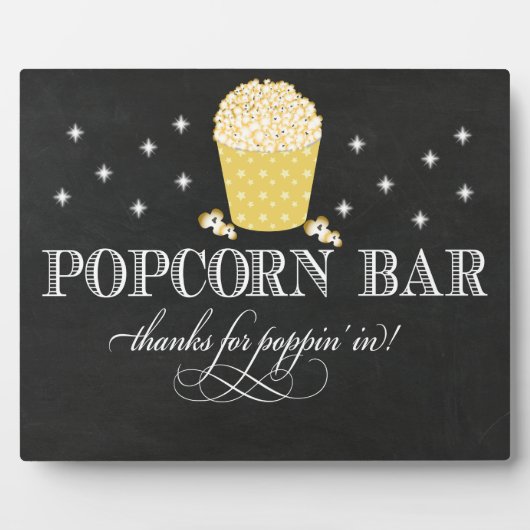 Popcorn Bar Tafel Easel Fotoplaat (Voorkant)