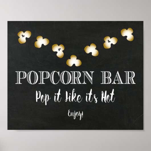 Popcorn Bar-teken - Pop het alsof het heet is Poster (Voorkant)