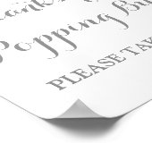 Popcorn Bar Teken Roze Waterverf Bloemen Poster (Hoek)