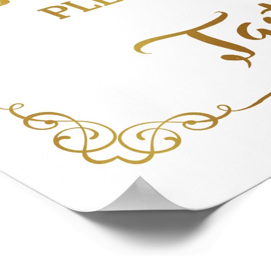 Popcorn Bar-trouwbord elegant goud Poster (Hoek)