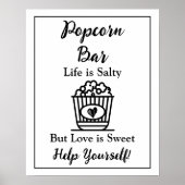 Popcorn Bar | Trouwbord Poster (Voorkant)