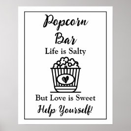 Popcorn Bar | Trouwbord Poster
