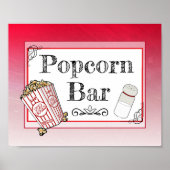 Popcorn Bar Wedding Red Sign Poster (Voorkant)