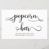 Popcorn Bar | Zwart wit minimalistisch bruiloft (Voorkant)