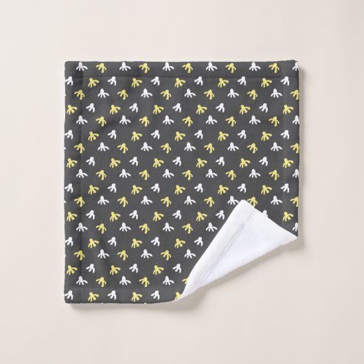 Popcorn Bath Towels (Dark Gray & Butter Yellow) Bad Handdoek (Wasdoekje)