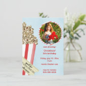 Popcorn Birthday Party Invitation Kaart (Staand voorkant)