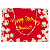 Popcorn Birthday Party Movie Theater Groot Cadeauzakje (Achterkant)