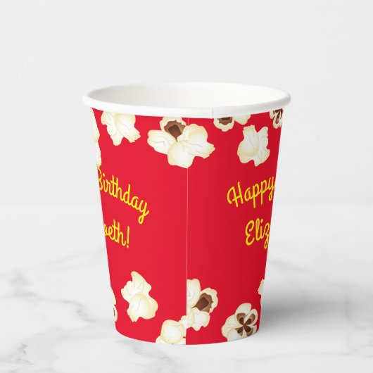 Popcorn Birthday Party Movie Theater Papieren Bekers (Rechts)