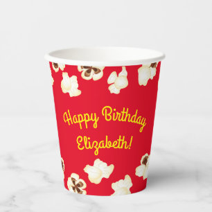 Popcorn Birthday Party Movie Theater Papieren Bekers