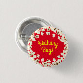 Popcorn Birthday Party Movie Theater Ronde Button 3,2 Cm (Voorkant /achterkant)