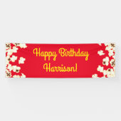 Popcorn Birthday Party Movie Theater Spandoek (Horizontaal)