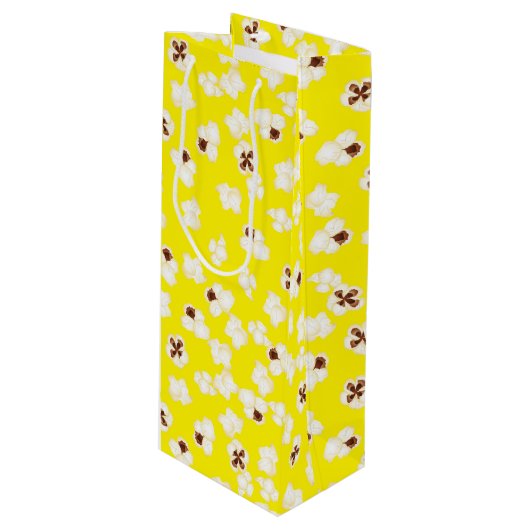 Popcorn Birthday Party Movie Theater Wijn Cadeautas (Voorkant Gekanteld)