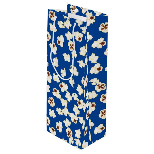 Popcorn Birthday Party Movie Theater Wijn Cadeautas (Voorkant Gekanteld)