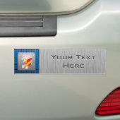 Popcorn blik van geborsteld metaal bumpersticker (Op auto)
