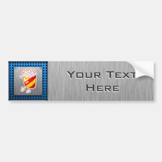 Popcorn blik van geborsteld metaal bumpersticker (Voorkant)