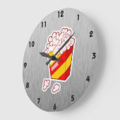 Popcorn blik van geborsteld metaal grote klok (Hoek)