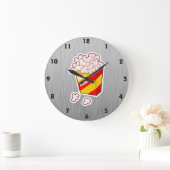 Popcorn blik van geborsteld metaal grote klok (Huis)