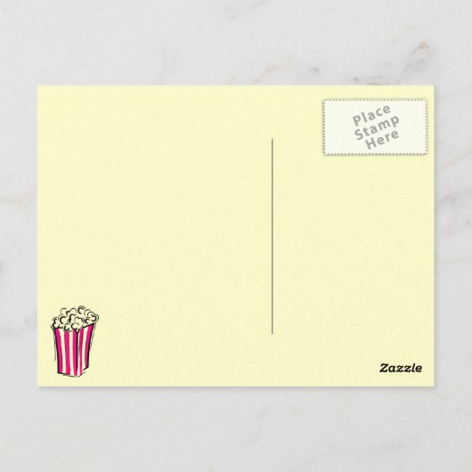 Popcorn Box Briefkaart (Achterkant)