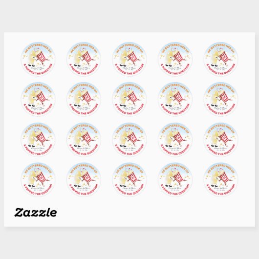 Popcorn & Butter Verloving Ronde Sticker (Vel)