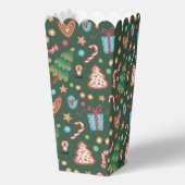 Popcorn Cadeau Gift Box Groen Kerstpatroon Bedankdoosjes (Achterkant)