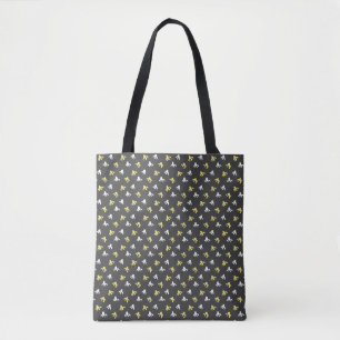 Popcorn Canvas tas (donkergrijs & botergeel)