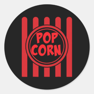 Popcorn Carnaval Kostuum Shirt Funny Red White Str Ronde Sticker