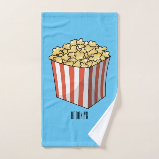 Popcorn cartoon illustratie bad handdoek (Handdoek)