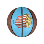 Popcorn cartoon illustratie basketbal (Verticaal)