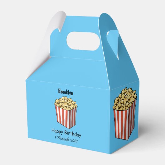 Popcorn cartoon illustratie bedankdoosjes (Voorkant Zijde)