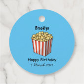 Popcorn cartoon illustratie bedankjes labels (Achterkant)