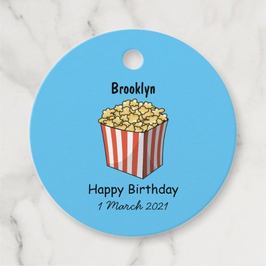 Popcorn cartoon illustratie bedankjes labels (Voorkant)