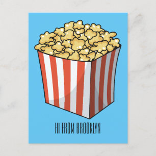 Popcorn cartoon illustratie briefkaart
