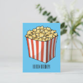 Popcorn cartoon illustratie briefkaart (Staand voorkant)