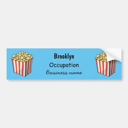 Popcorn cartoon illustratie bumpersticker (Voorkant)