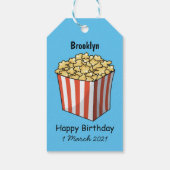 Popcorn cartoon illustratie cadeaulabel (Achterkant)