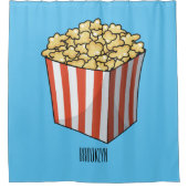 Popcorn cartoon illustratie douchegordijn (Voorkant)