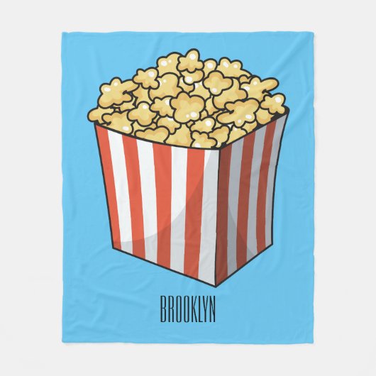 Popcorn cartoon illustratie fleece deken (Voorkant)