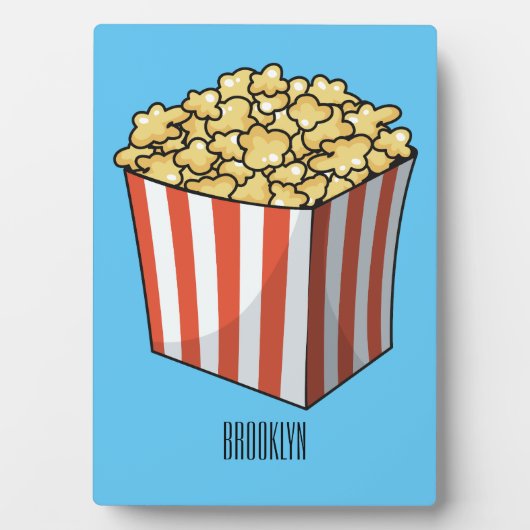 Popcorn cartoon illustratie fotoplaat (voorkant)
