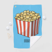Popcorn cartoon illustratie golfhanddoek (Insitu)