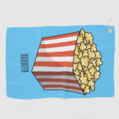 Popcorn cartoon illustratie golfhanddoek (Horizontaal)