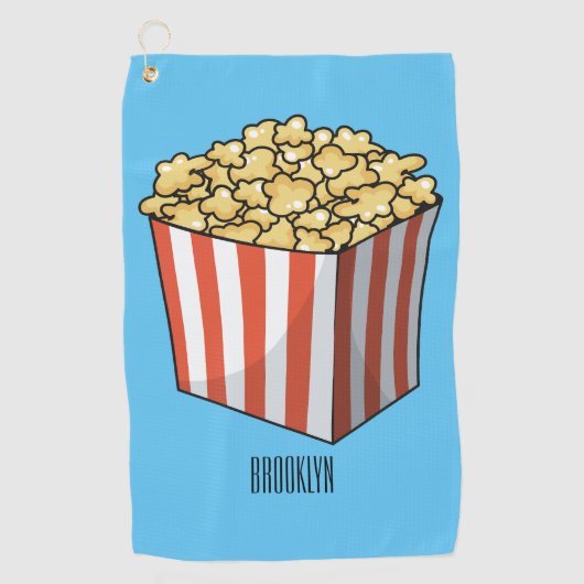 Popcorn cartoon illustratie golfhanddoek (Voorkant)