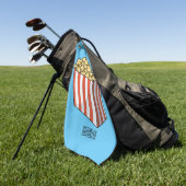 Popcorn cartoon illustratie golfhanddoek (Groen)