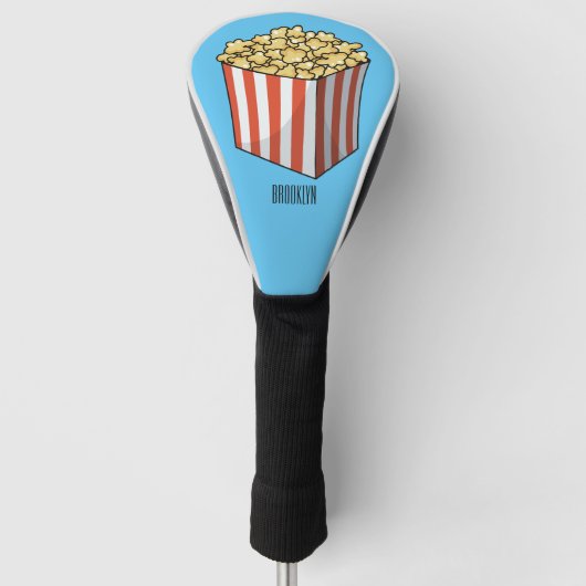 Popcorn cartoon illustratie golfheadcover (Voorkant)