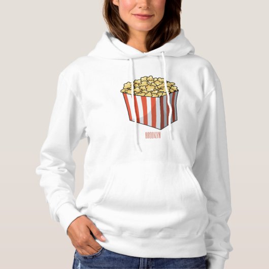 Popcorn cartoon illustratie hoodie (Voorkant)