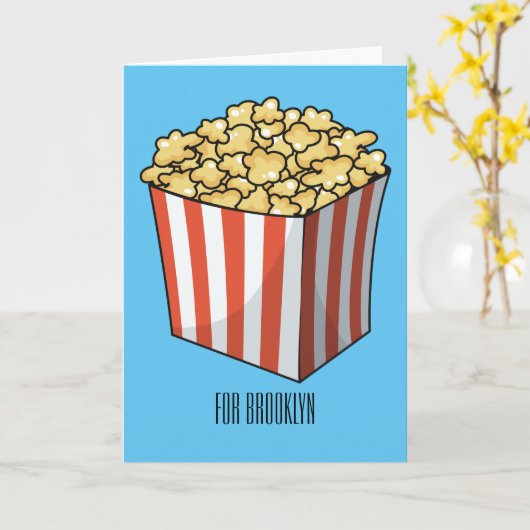 Popcorn cartoon illustratie kaart (Gele Bloem)