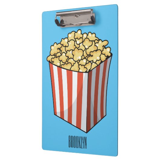 Popcorn cartoon illustratie klembord (Links)