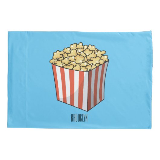 Popcorn cartoon illustratie kussensloop (Achterkant)