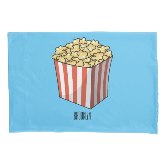 Popcorn cartoon illustratie kussensloop (Voorkant)