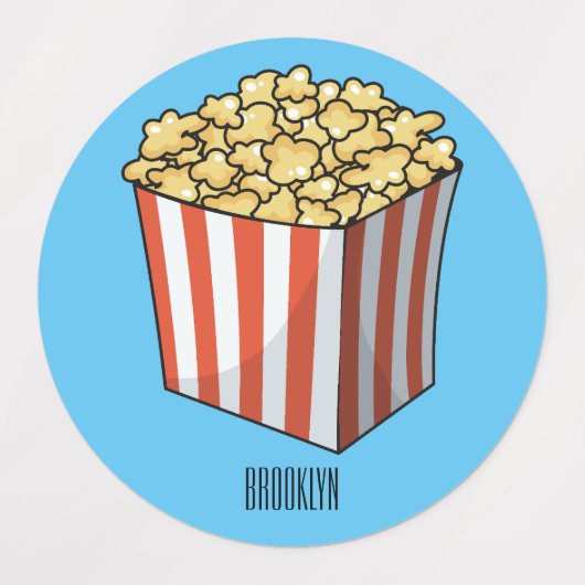 Popcorn cartoon illustratie labels (Design 2)